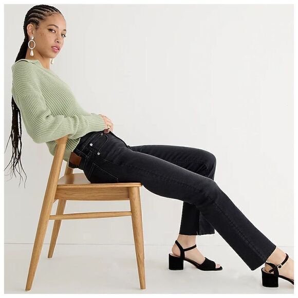 NWT J. Crew 9" Billie Demi Boot Crop Jean in Charcoal Wash 24 Petite - Picture 1 of 8